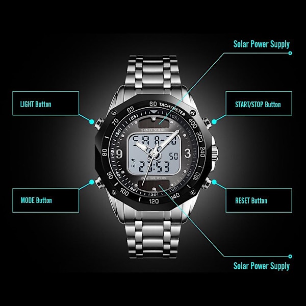 SKMEI 1493 Quartz Digital Electronic Watch Mode Casual Outdoor Sports Herrarmbandsur Dual blue