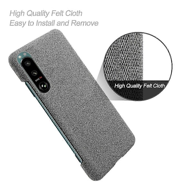 KSQ Tygbelagd Plast Välskyddande Baksida Skal för Sony Xperia 5 III 5G Multicolor Style C