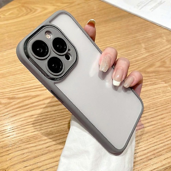 För iPhone 15 Pro Skal Transparent TPU+PC+Glas Telefonskydd Multicolor Style E