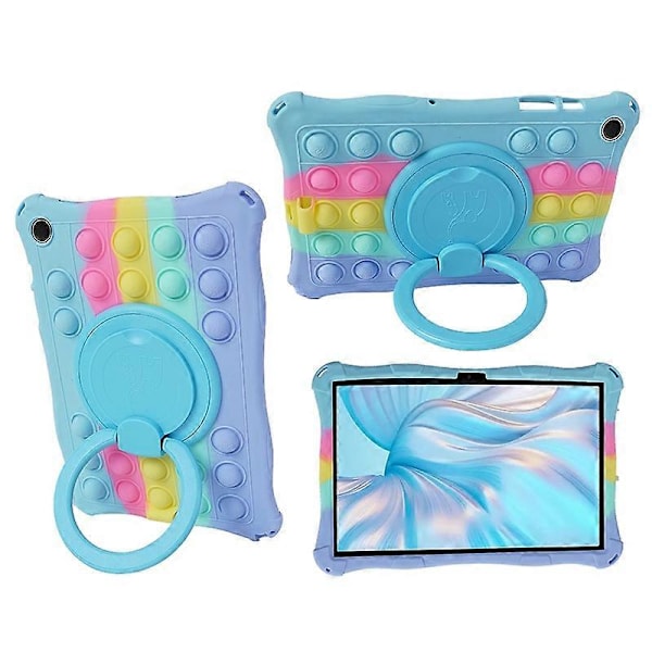 Skal till Samsung Galaxy Tab A9 Pop Bubble PC+Silikonskal Handgrepp Ställ Tablet Skydd Multicolor Style D