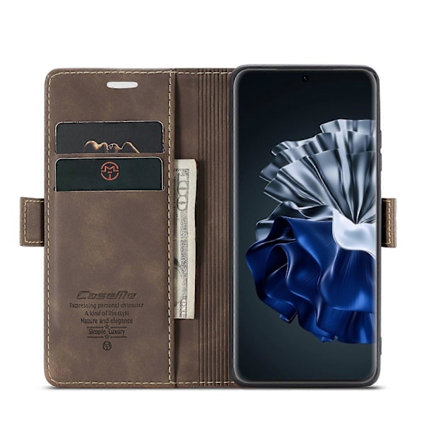 Til Huawei P60 Pro Case CASEME 013 Series Kortholder Stativ Læder Telefon Cover Multicolor Style D