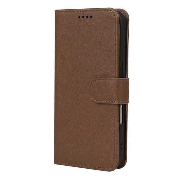 Läderfodral med Plånboksställ och Magnetisk Stängning för iPhone 16 Pro Max - Grön Multicolor Brown