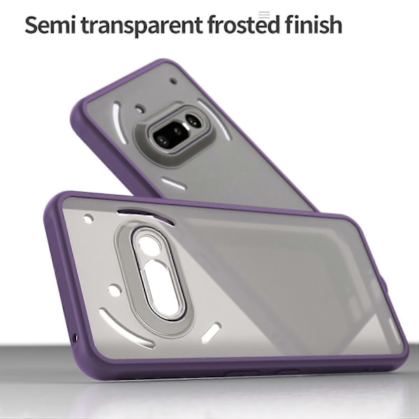 For Nothing Phone (3a) Deksel Fallsikkert med Airbags Frostet Gjennomsiktig PC+TPU Telefon Bakdeksel Multicolor Purple