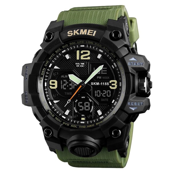 SKMEI 1155B Quartz Digital Electronic Watch Mode Casual Outdoor army green