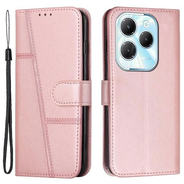 Plånboksfodral med stativ i kalvtextur för Infinix Hot 40/Hot 40 Pro Multicolor Rose Gold