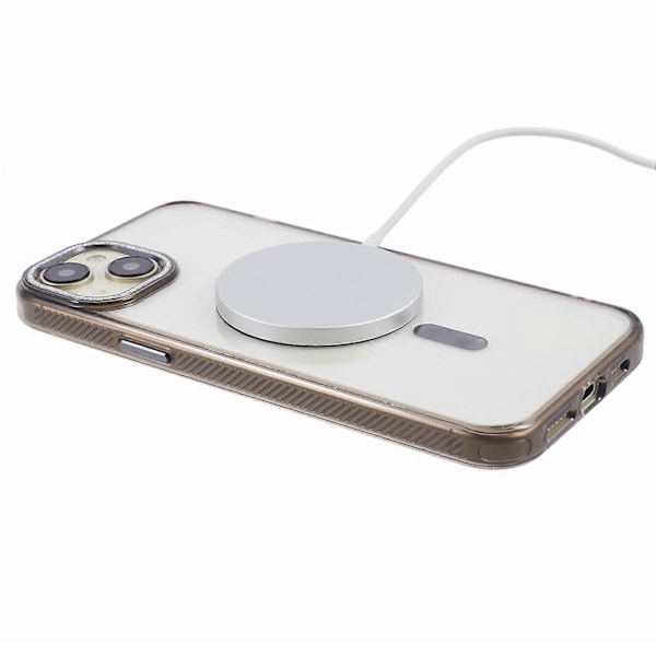 Skal för iPhone 15 Plus Kompatibelt med MagSafe, Magnetisk Ring+TPU+PC+Aluminiumlegeringsskal Multicolor Style B