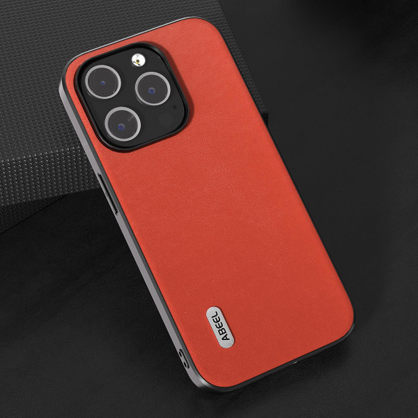För Iphone 15 Pro anti-scratch Phone case Texturerat Pu Läder+tpu Cover Red