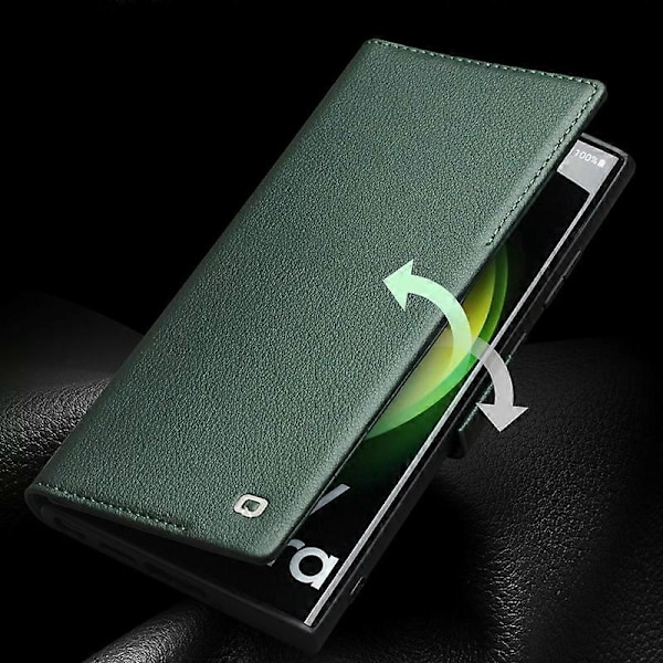 QIALINO Samsung Galaxy S23+ -kotelo aitoa lehmännahkaa, lompakkotelineellä Multicolor Style B