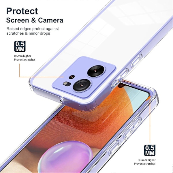 Til Xiaomi 13T/13T Pro Gennemsigtigt Cover TPU+PC Beskyttende Telefoncover Multicolor Style C