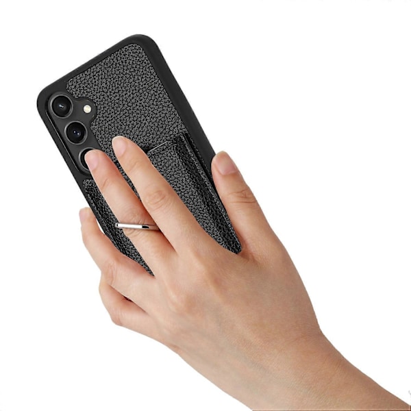 Samsung Galaxy A55 5G -kotelo, korttipaikat, nahkainen takakansi ja rengaspidike Multicolor Style E