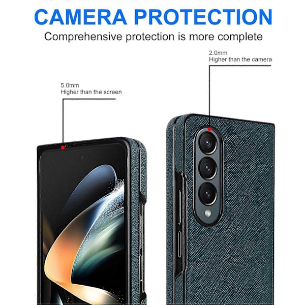 Samsung Galaxy Z Fold4 5G Iskunkestävä Puhelinkotelo PU-nahka+PC Ristikkäiskuvioitu Suojus Multicolor Style C