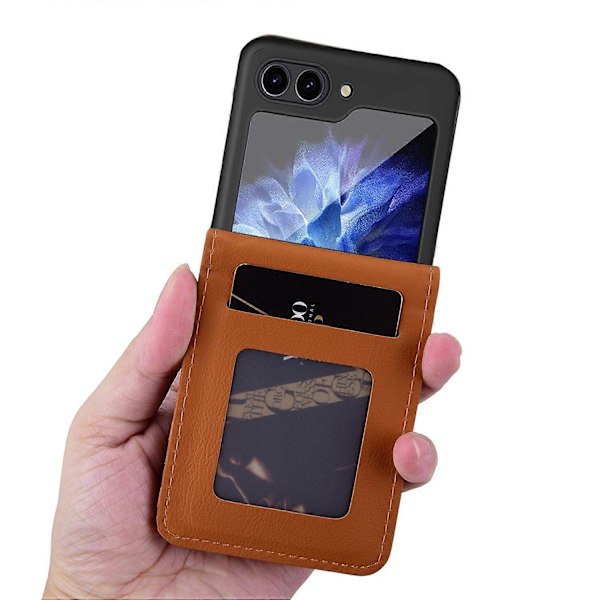 Til Samsung Galaxy Z Flip5 5G Etui Præget PU Læder+PC Telefon Cover Multicolor Style D