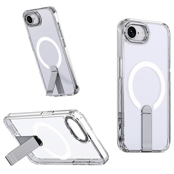 Skal för iPhone 16e Kompatibelt med MagSafe Ställ TPU + Akryl Telefonskydd Multicolor Transparent