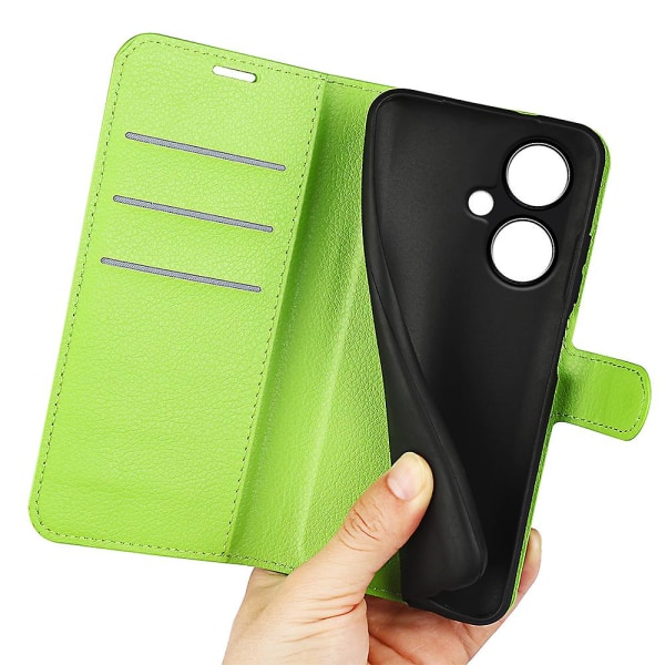 Phone case för Oppo K11 5g plånbok Litchi Texture Shell anti-scratch Stativ Pu Läder Cover Green