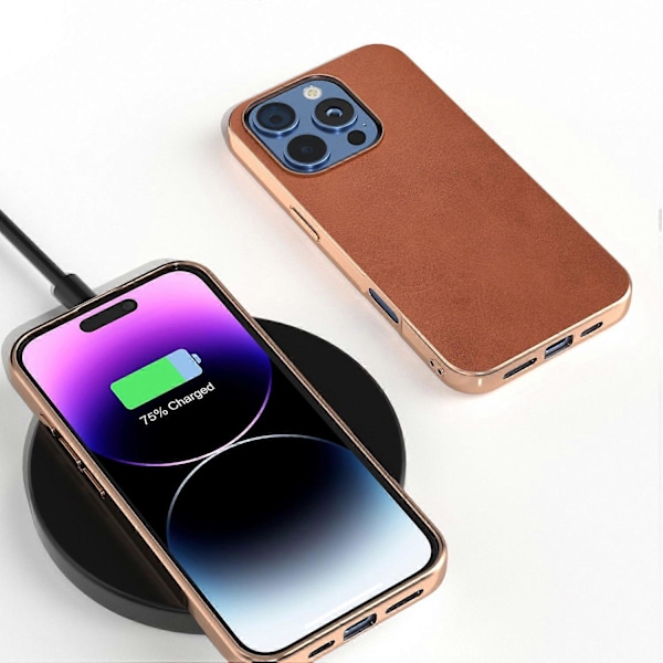 iPhone 16 Pro -kotelo, galvanointi, puhelinkuori, lehmännahkakuvio, PU+TPU-suojakotelo Multicolor Style E