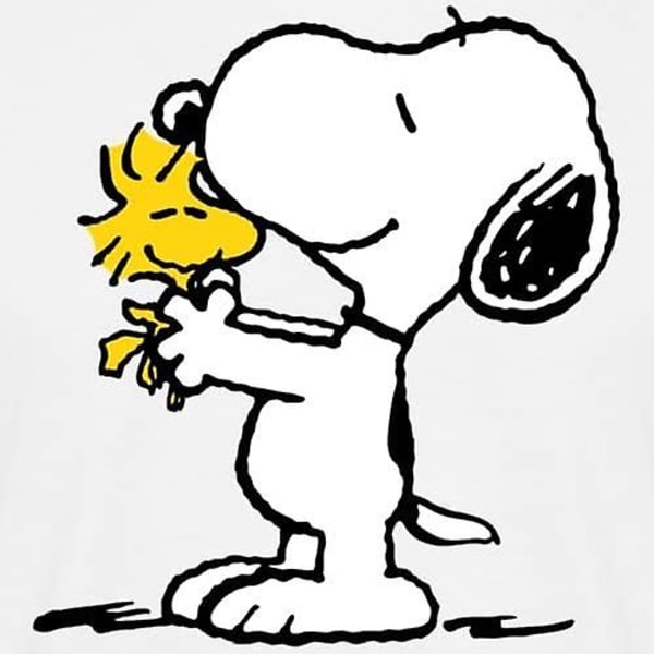 Fzggvpeanuts Snoopy ja Woodstock miesten t-paita White L
