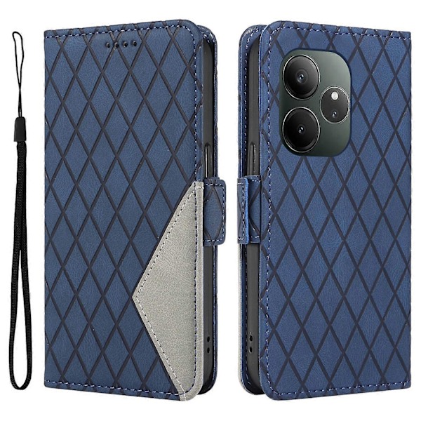 Til Realme GT 6 5G Etui Geometrisk Rombe Tegnebog Læder Telefon Cover Multicolor Style B