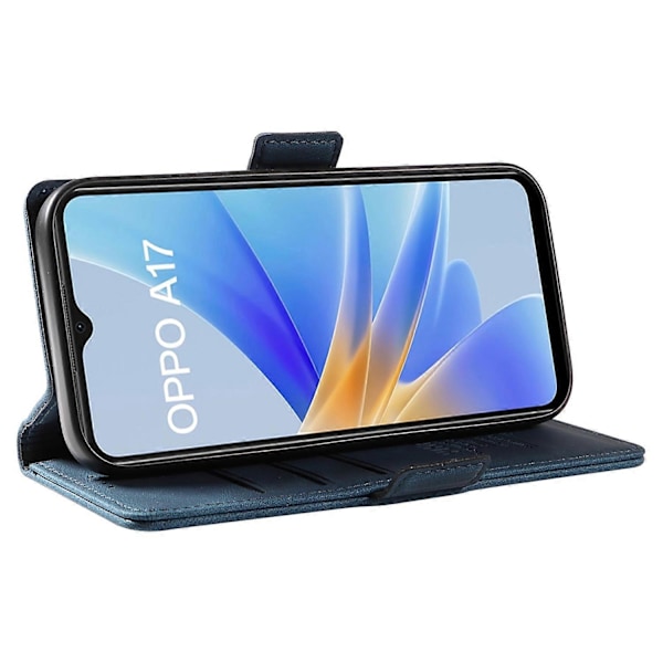 YIKATU YK-005 Oppo A17 4G PU-nahkainen, ihoa myötäilevä puhelinkotelo lompakolla, jalustalla ja iskunkestävällä suojalla Multicolor Style A