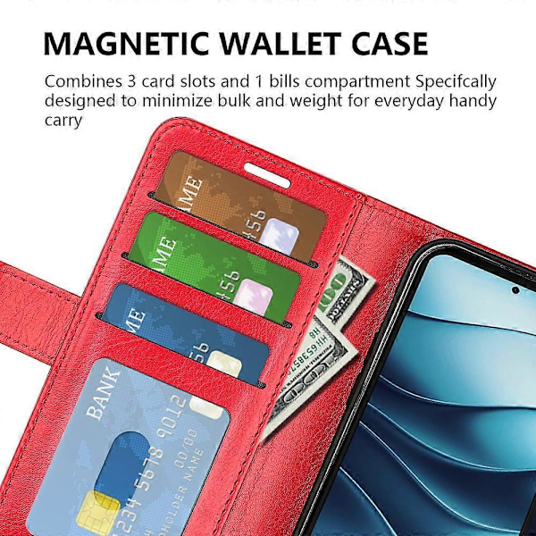 Til Xiaomi Redmi Note 14 5G Wallet Case Crazy Horse Tekstur Stand Læder Telefon Cover Multicolor Style A