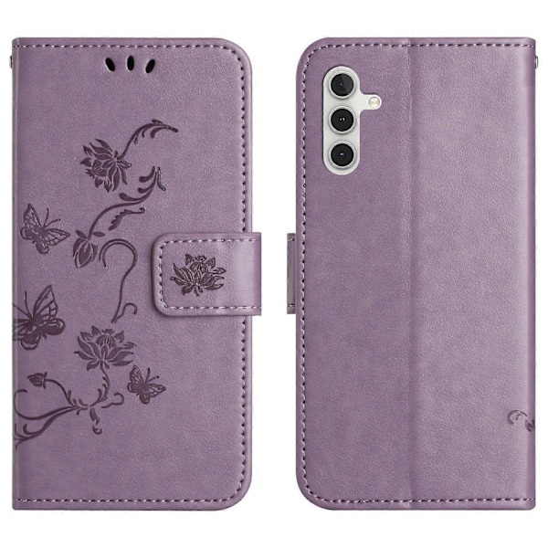 Til Samsung Galaxy A26 5G Etui Wallet Stand Præget Sommerfugl Blomst PU Læder Telefon Cover Multicolor Style D