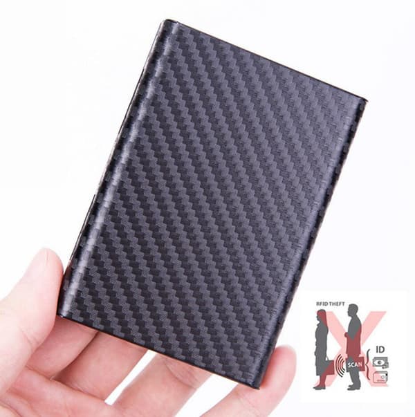 Big Carbon Aluminium Kortholder med RFID-beskyttelse Sort Black one size