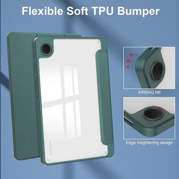 Til Samsung Galaxy Tab A9 Etui PU+TPU+Akryl Klar Bagside Tablet Cover med Penholder Multicolor Style A