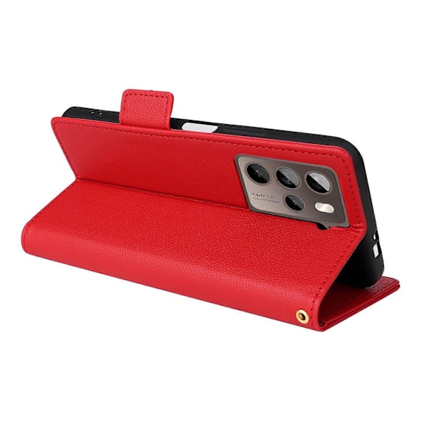 Telefoncover til HTC U23/U23 Pro 5G Litchi Tekstur Wallet Stand PU Læder Cover - Grå Multicolor Red