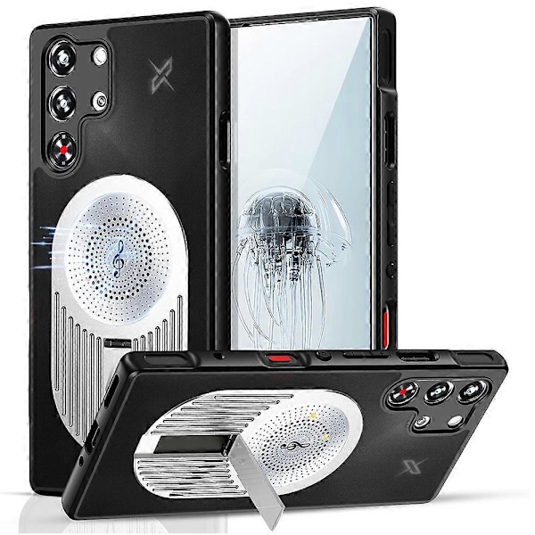 Til ZTE nubia Red Magic 10 Pro 5G/10 Pro+ 5G Etui Støtteben Silikone+PC Telefon Cover Grafen Varme Multicolor Style B