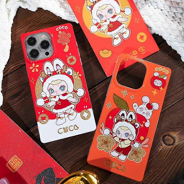 KINGXBAR Skal för iPhone 15 Pro Silk-screen printing IML TPU Telefon Baksida Multicolor Red/Gold