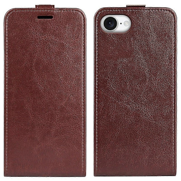 iPhone 16e -kotelo korttipaikoilla, pystysuuntainen läppä, nahkainen puhelinkotelo - musta Multicolor Brown