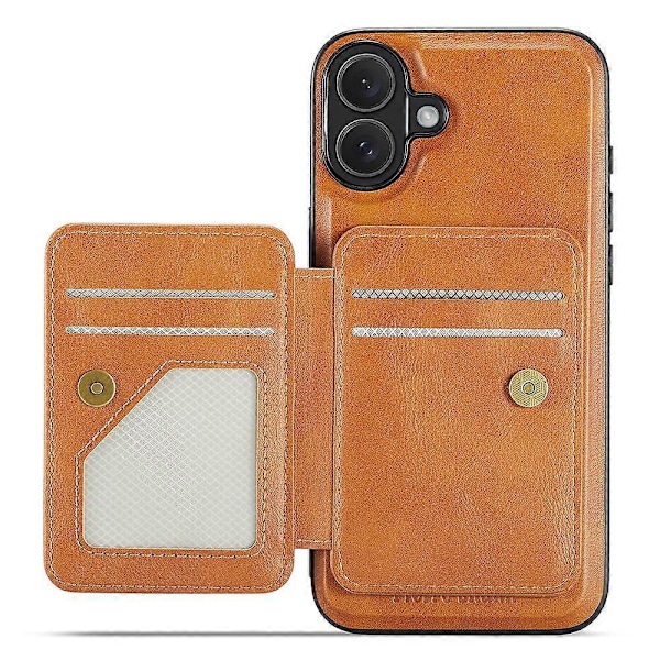 FIERRE SHANN 028 Tyyli iPhone 16 -kotelolle Magneettinen irrotettava korttipaikka Nahkainen takakansi Multicolor Style C