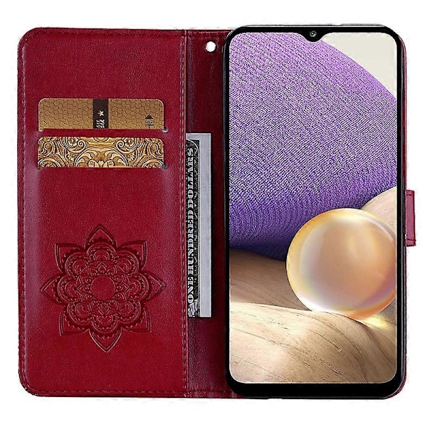 Til Samsung Galaxy S23 FE Cover Ugle Blomst Præget Rhinestone Læder Telefon Stand Cover Multicolor Style D