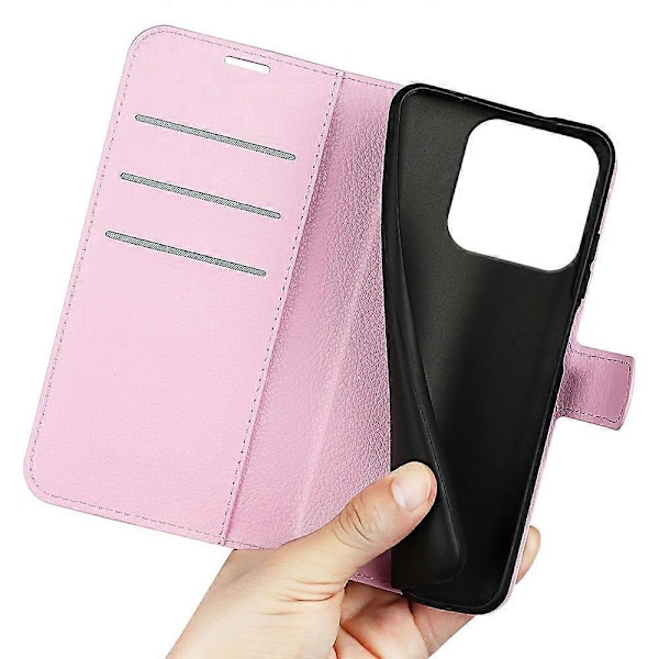 Til ZTE Blade V70 Etui Litchi Tekstur Stødsikkert Læder Wallet Telefon Cover - Grøn Multicolor Pink