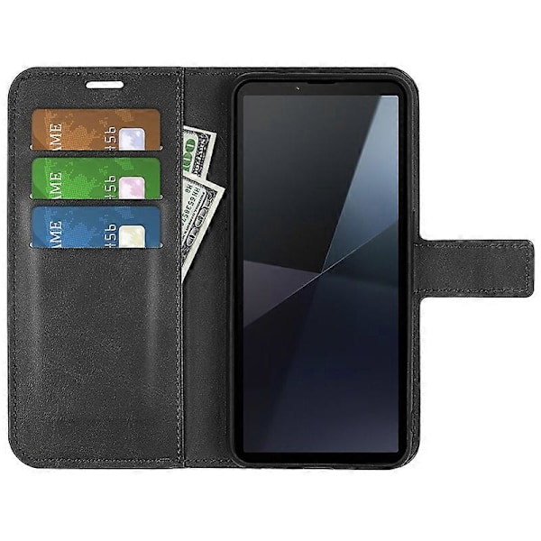 Plånboksfodral för Sony Xperia 10 VI, kalvtextur läder telefonfodral Multicolor Style A