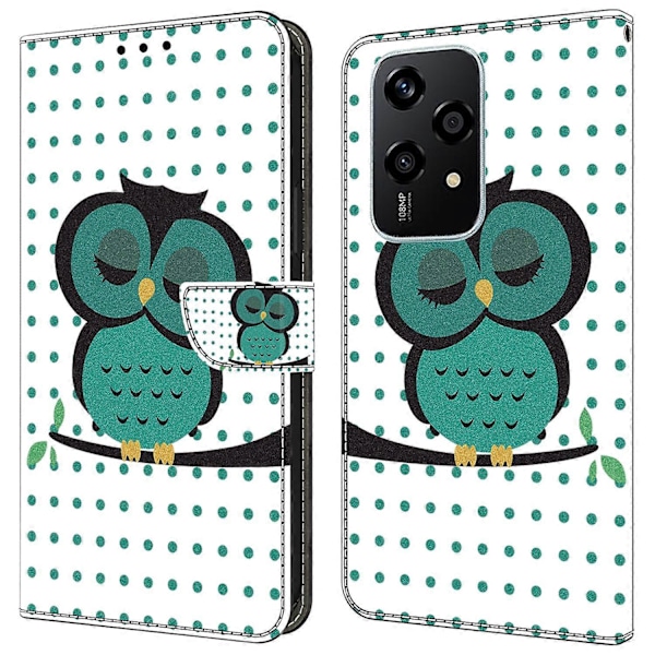 For Honor 200 Lite Lompakkokotelo Magneettilukolla 3D-kuvioitu Nahkainen Puhelinkotelo Multicolor Style F