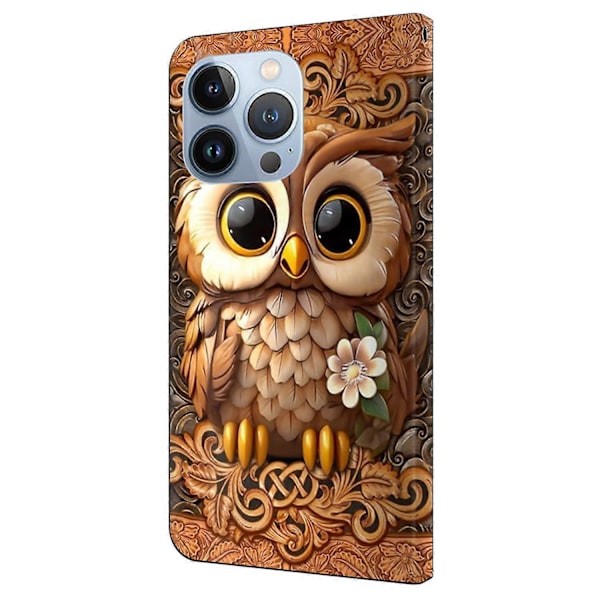 För iPhone 16 Pro Max Skal Mönstertryckt Skyddande Fodral TPU+PU Läder Flip Telefonfodral Multicolor Style I