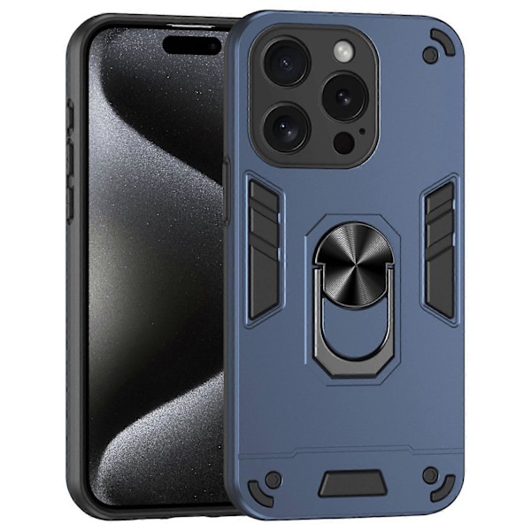 Mobilskal för iPhone 15 Pro Max PC+TPU Anti-fall Roterande Ring Ställskydd Multicolor Style C