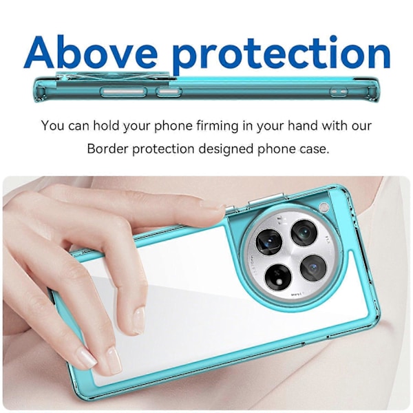 Slankt TPU+Akryl Støtsikkert Telefondeksel for OnePlus 12 5G Multicolor Transparent Blue