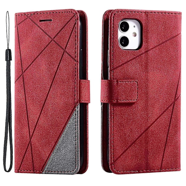 iPhone 11 Nahkakotelo Hihnalla, Ihoa Miellyttävä Yhdistetty Lompakkopuhelinkotelo Multicolor Style B