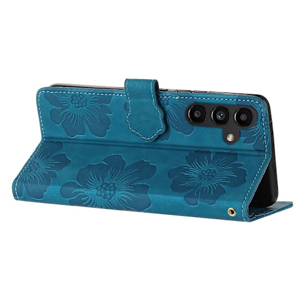 Blomstermønstret stødsikkert PU læder wallet cover med stativ til Samsung Galaxy A14 5G Multicolor Style A
