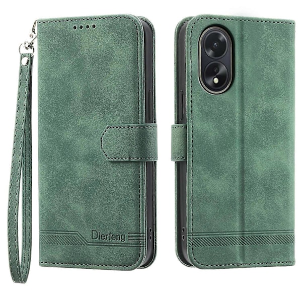 DIERFENG DF-03 Fodral för Oppo A38 4G, Präglat Telefonställ Skydd Magnetisk Plånbok Multicolor Style F