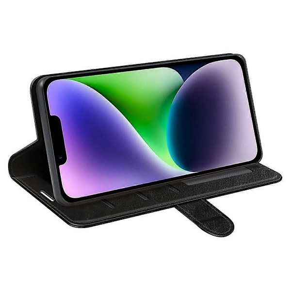 PU Læder Stand Telefon Cover Wallet Folio Flip Cover til iPhone 15 Plus Multicolor Style A