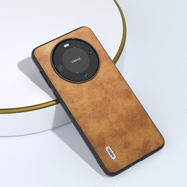 För Huawei Mate 60 Pro Mobilskal Retro Litchi Textur Läderbelagd TPU+PC Fodral Multicolor Style C
