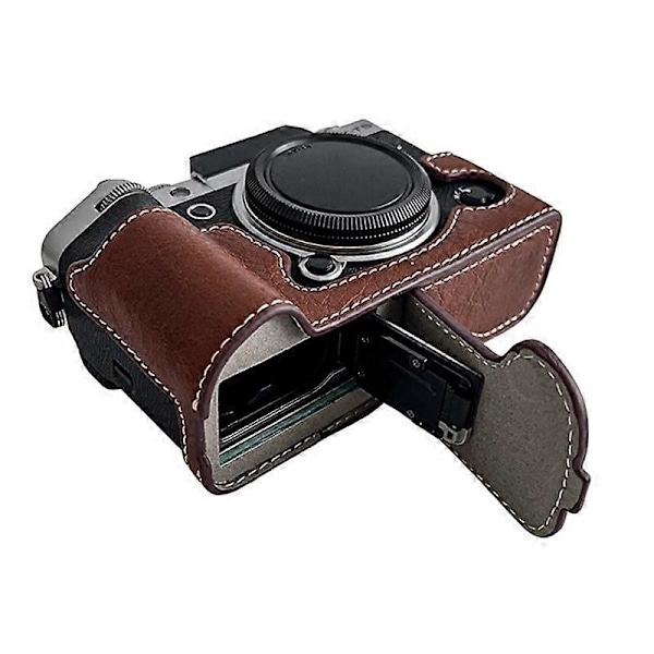 För Fujifilm X-T5 Buffeltextur Kamera Bottenfodral Flanellfoder Halvkroppsskydd Multicolor Style C
