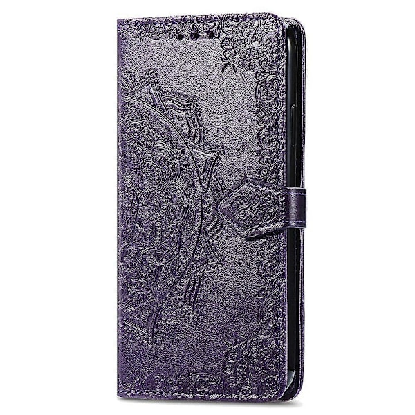 Til Xiaomi 14T Etui Mandala Præget Design Læder Wallet Telefon Cover - Grøn Multicolor Purple