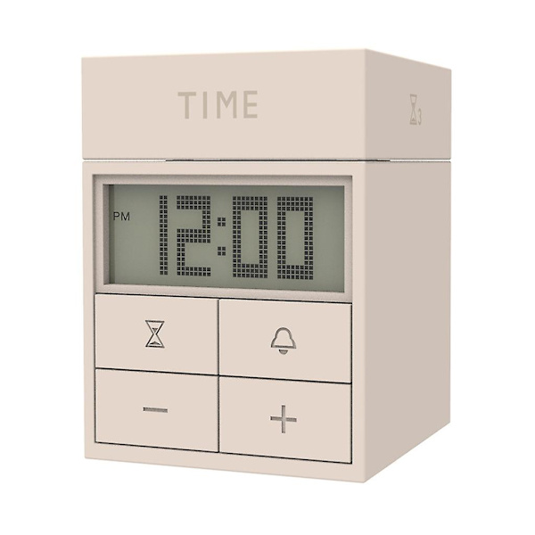 Professionelt Elektronisk Cube Vækkeur til Hjemmekontoret med LCD Digitalt Display og Timer Pink