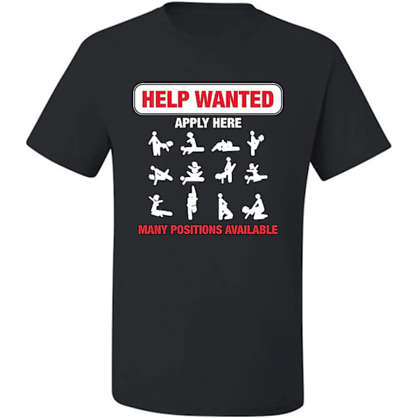 Hjælp Søges Ansøg Her Sex Voksen Humor Ledige Stillinger R-vurderet Humor Herre Grafik T-shirt Black L