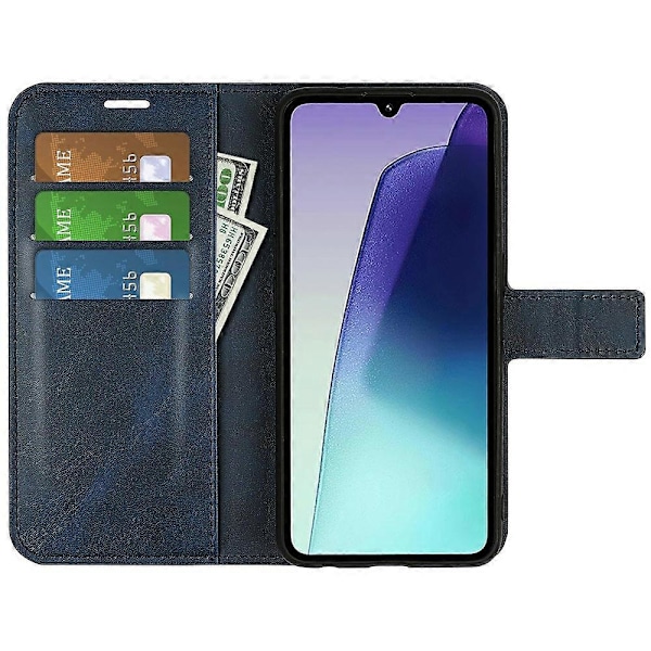 Ställfodral för Xiaomi Poco C75 4G/Redmi 14R 5G/14C 4G, reptåligt telefonfodral i kalvtexturerat läder Multicolor Style E