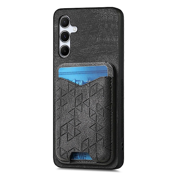 Til Samsung Galaxy A35 5G Etui med Præget Mønster, Kortholder, Støttefod, Læder Bagside Multicolor Style D