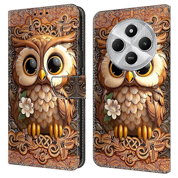 TPU+PU Läder Flip Fodral För Xiaomi Redmi 14C 4G/14R 5G/Poco C75 4G Mönstertryckt Multicolor Style I